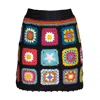 Lalipop Design Women's Black Handmade Crochet Patched Mini Skirt In Black