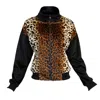 Lalipop Design Women's Black Leopard Print Bomber Jacket In Black
