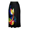 Lalipop Design Women's Black Pleated Midi Skirt With Colorful Digital Print In Black