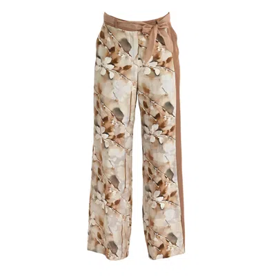 Lalipop Design Women's Brown Stylised Floral Print Pants In Neutral