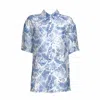 LALIPOP DESIGN WOMEN'S CHIFFON SHIRT WITH TIE-DYE DENIM EFFECT PRINT AND EMBROIDERY DETAILS