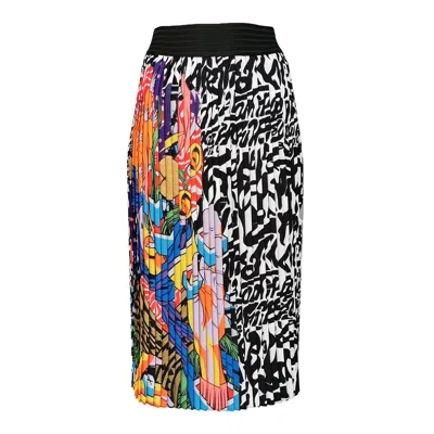Lalipop Design Women's Colorful Abstract Print Pleated Midi Skirt In Multi