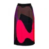 Lalipop Design Women's Colorful & Black Abstract Design Pleated Midi Skirt In Black