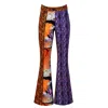Lalipop Design Women's Colorful Print Patchwork Flared Pants