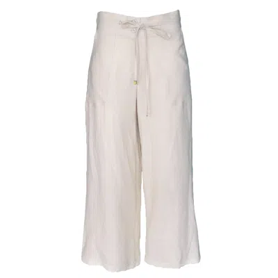 Lalipop Design Women's Cropped Linen Pants In Neutral