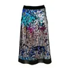 Lalipop Design Women's Double-sided Multicolor Sequin-embellished A-line Midi Skirt In Black