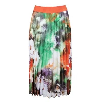 Lalipop Design Women's Floral Print Midi Pleated Skirt In Multi