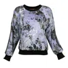 Lalipop Design Women's Floral Print Sweatshirt With Snap-button Shoulder Detail In Multi