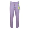 Lalipop Design Women's Flower Embroidered Cropped Lilac Pants In Purple