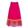 Lalipop Design Women's Fuchsia Skirt With Double Layer Pleated Tulle Detail In Pink