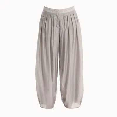 Lalipop Design Women's Grey Fluid Wide-leg Tencel Blend Pants In Gray