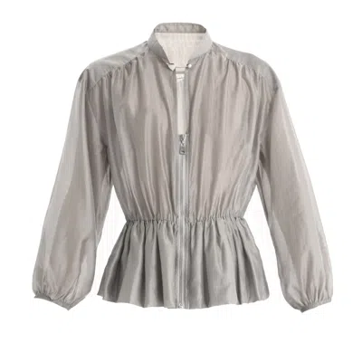 Lalipop Design Women's Grey Veil Cinched Jacket In Gray