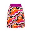 Lalipop Design Women's Half-circle Pleated Mini Skirt With Colorful Wavy Print