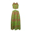 Lalipop Design Women's Green Halter Neck Midi Dress With Cut-out Details - Leaf Print