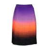 Lalipop Design Women's Knee-length Pleated Ombre Skirt In White