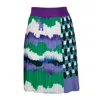 Lalipop Design Women's Knee-length Pleated Skirt With Wavey & Polka Dot Print