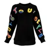 Lalipop Design Women's Love Your Style - Black Sweatshirt With Embroidered Patches In Black