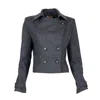 Lalipop Design Women's Medium Grey Wool Blend Colorful Eyelet Short Coat In Grey