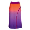 Lalipop Design Women's Midi Pleated Skirt With Ombre Abstract Print