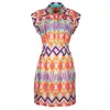 Lalipop Design Women's Mini Shirt Dress With Zigzag Pattern