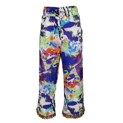 Lalipop Design Women's Multi-color Digital Print Wide-leg Pants