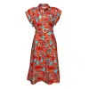 Lalipop Design Women's Multicolor Floral Print Viscose Midi Shirtdress