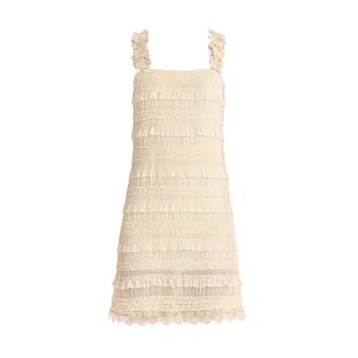 Lalipop Design Women's Neutrals Ruffled Textured Mini Dress