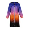 Lalipop Design Women's Ombre Raincoat With Hoodie In Gray
