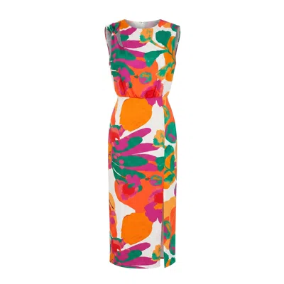 Lalipop Design Women's Painterly Floral Sleeveless Midi Dress