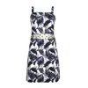 LALIPOP DESIGN WOMEN'S PALM LEAVES DESIGN PRINTED RING DETAILED CUT-OUT MINI DRESS