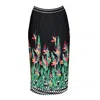 Lalipop Design Women's Palm Tree Print Pleated Midi Skirt In Black/white