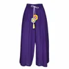 Lalipop Design Women's Pink / Purple Cropped Wide-leg Voile Pants With Crochet Belt In Pink/purple