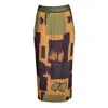 LALIPOP DESIGN WOMEN'S PLEATED MAXI SKIRT WITH SPARKLY GOLD WAISTBAND
