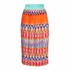 Lalipop Design Women's Pleated Midi Skirt With Zigzag Pattern