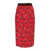 Lalipop Design Women's Red Eyes On Midi Pleated Skirt In Red