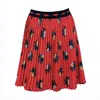 Lalipop Design Women's Red Eyes On Mini Pleated Skirt In Red