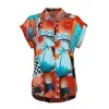 Lalipop Design Women's Soft Viscose Summery Print Red-blue Shirt In Blue/red