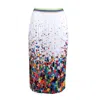 LALIPOP DESIGN WOMEN'S WHITE SPLASH OF COLOR PLEATED MIDI SKIRT