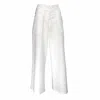 LALIPOP DESIGN WOMEN'S STRAIGHT LEG WHITE LINEN PANTS