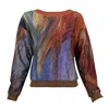 Lalipop Design Women's Sweatshirt With Multicolor Print And V-back Detail In Multi
