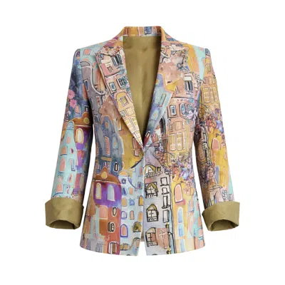 Lalipop Design Women's Urban Sketch Print Jacket In Multi