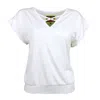 Lalipop Design Women's Viscose Blouse With Digital Print Detail At The Back In Black/white