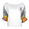 Lalipop Design Women's White Blouse With Pleated Sleeves & Embroidery Details In White