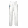 Lalipop Design Women's White Broderie Anglaise Pants With Cargo Pockets In White