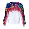 Lalipop Design Women's White Cotton Sweatshirt With Digital Print On The Back Yoke In White