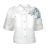 LALIPOP DESIGN WOMEN'S WHITE CROPPED LENGTH BRODERIE ANGLAISE JACKET