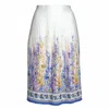 Lalipop Design Women's White Floral-print Pleated Recycled Fabric Knee-length Skirt In White