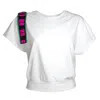 Lalipop Design Women's White T-shirt Established With A Sequined Bow In White