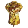 Lalipop Design Women's Yellow / Orange Abstract Floral Viscose Short-sleeve Shirt In Yellow/orange