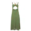 Lalipop Design Women's Zigzag Pattern Knit Midi Dress With Cut-out Details In Brown